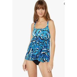 Gottex Profile Tankini Top, Tidal Wave blue, Size 10